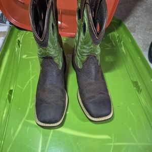 Durango Brown and Green Leather Boots